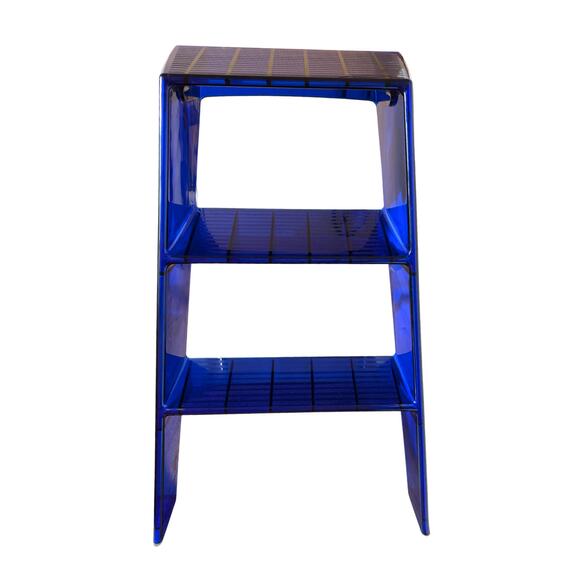 Kartell Upper Step Ladder Cobalt Blue Alberto Meda Design Chrome Legs - Picture 5 of 6